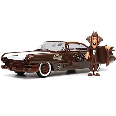Imagem de 1959 Cadilla-c Coupe DeVille Brown & White w/ Graphics & Count Chocula Diecast Figurine Hollywood Rides Series 1/24 Diecast Model Car by Jada 32204