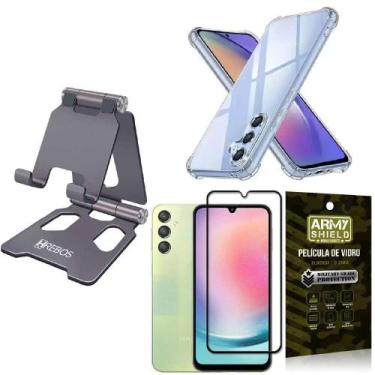 Imagem de Kit Capinha Samsung A24 + Suporte de Mesa + Película 3D - Armyshield