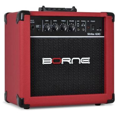 Imagem de Amplificador Cubo Guitarra Borne G30 Vermelho C/ Distorção