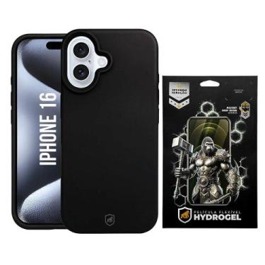 Imagem de Capa case capinha Silicon e Película Hydrogel HD para iPhone 16 - Gshi