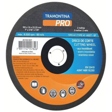 Imagem de Disco De Corte Fino Para Aço Inox E Materiais Endurecidos 10" Tramontina Pro Tramontina