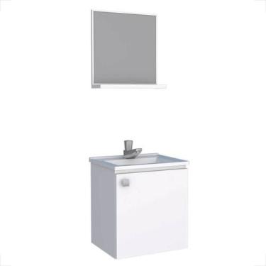 Imagem de Gabinete para banheiro cozimax kit cacau aço 40cm branco 100055