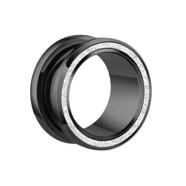 Imagem de Alargador De Aço Túnel Arbor Com Brilhos Azul Preto Dourado - IMP, Pre