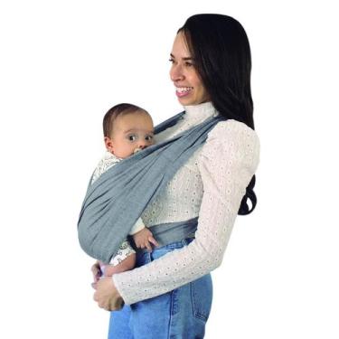 Imagem de Sling em X Confortável p/ carregar seu Bebê - GG Cinza - KaBaby