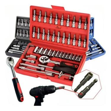 Imagem de Kit Jogo de Chaves Catracas Com 46 Peças - COMERCIAL MARCO FERRARI DRO