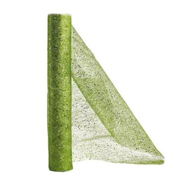 Imagem de Tela Decorativa Fita Natal Malha Verde Lantejoulas Brilho Luxo 24cm x 