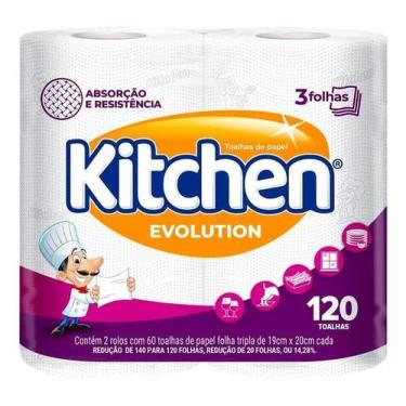 Imagem de Papel Toalha Kitchen Folha Tripla Evolution 120 Folhas
