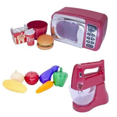 Imagem de Kit Menino Cozinha Eletro Chefe Comida Batedeira Legume 12Pç - Altimar