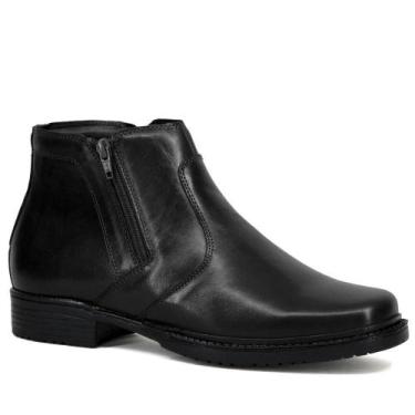 Imagem de Bota Masculina Couro Palmilha Gel Zíper Casual Conforto - Escrete, 39,