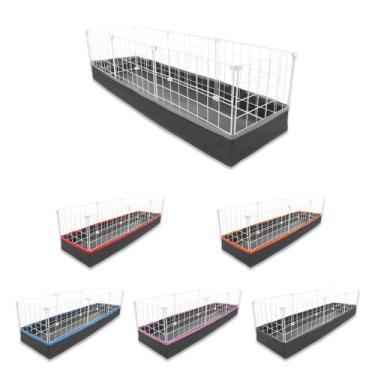 Imagem de Cercado Aramado Porquinho da Índia 30x120 Cm Branco com Bandeja Higiên