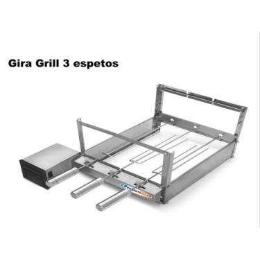 Imagem de Churrasqueira Giragrill 3 Espetos Inox motor esquerdo bivolt - Brasagr