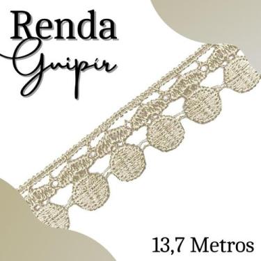 Imagem de Renda Guipír  - Rolo Com 13,7 Metros - Chl005 - Bege - Nº: 297 - Nybc
