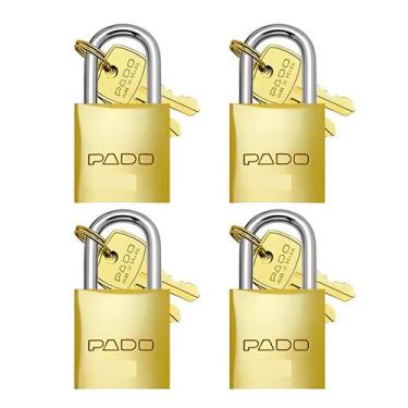 Imagem de Kit 4 Cadeados Pado 25mm Mesmo Segredos Iguais Mesma Chave