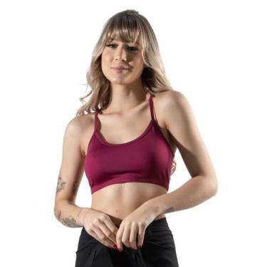 Imagem de Top Fitness WLS Modas Nadador Feminino Alça Fina Academia, Vinho, G