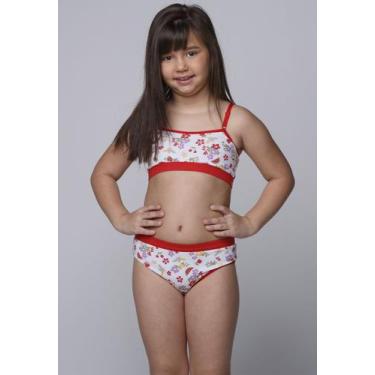 Imagem de Conjunto Infantil Menina Moça Sutiã Calcinha Estampado - WLS Modas, P,