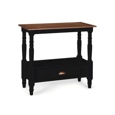 Imagem de Bancada Aparador para Banheiro 1 Gaveta Dália 3063 Linz Móveis, Preto/