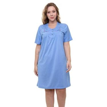 Imagem de Camisola Manga Curta Azul Gislal 14109 Poliviscose, 54, Azul