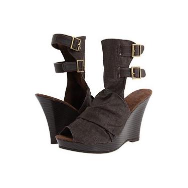 Imagem de MUK LUKS Sandália anabela sólida Sun Luk feminina, Marrom, 9