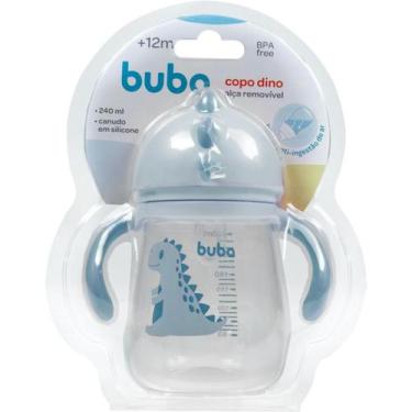 Imagem de Copo Infantil Dino 240ml Buba Alça Removível Canudo Silicone Válvula A