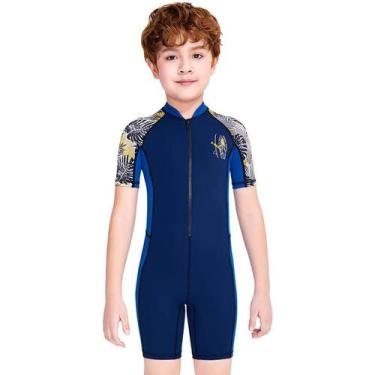 Imagem de Roupa Manga Curta Infantil Praia Uv50+ Protege Contra O Sol - Netica, 