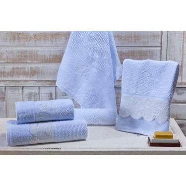 Imagem de Jg De Banho Noblesse Luxo Bordado 5pecas Cor Barrado Branco - THAIS EN