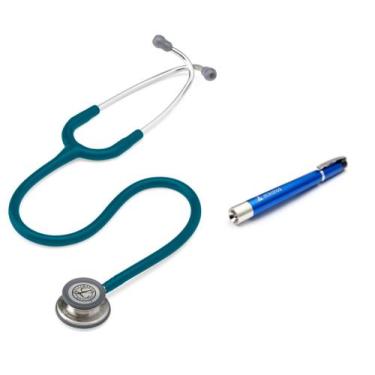 Imagem de Kit Estetoscópio Littmann Classic lll + Lanterna Clínica - Cores Varia