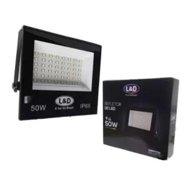 Imagem de Refletor Led 50w L&D Luz Fria Branco SMD IP66 6500k Prova D'Água - Biv