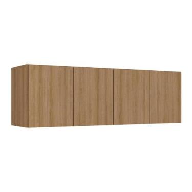 Imagem de Armário de Lavanderia Aéreo Multiuso 4 Portas Multimóveis Mp5042 Rustic