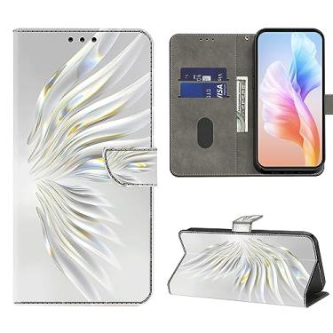Imagem de VODEFOX Capa para Motorola Edge 2024, carteira para celular Moto Edge 2024, capa protetora de couro PU flip com suporte para cartão para Motorola Edge 2024 - Crystal Wing