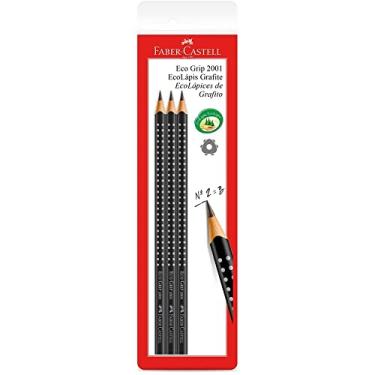 Imagem de Lápis Triangular 2B, Faber-Castell, EcoLápis Eco Grip 2001, SM/2001WAP, Preto, 3 Unidades