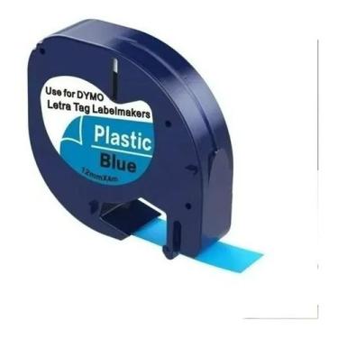 Imagem de Fita P/ Etiquetadora Rotuladora Dymo Letratag Azul - Label