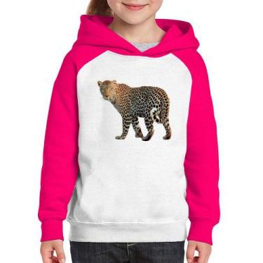 Imagem de Moletom Infantil Leopardo - Foca na Moda, Branco, Rosa, 8