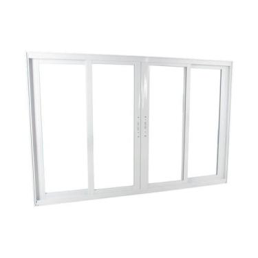 Imagem de Janela de Correr em Alumínio Branco 100x150x10 cm 4 Folhas Nobre CRV