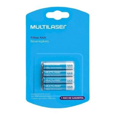 Imagem de Pilha Recarregável AAA Palito 1000 mah Multilaser Recarregáveis CB050 