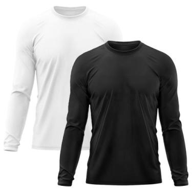 Imagem de Kit 2 Camisetas Masculina Proteção Solar Uv Manga Longa Segunda Pele -