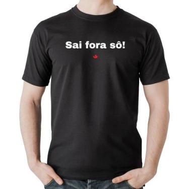 Imagem de Camiseta Algodão Sai fora sô! - Foca na Moda, Preto, GGG