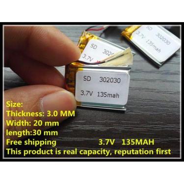 Imagem de 2 BateriaS 3.7v P/ Camera Chaveiro Espião Relogio Espião 302030 com 2 