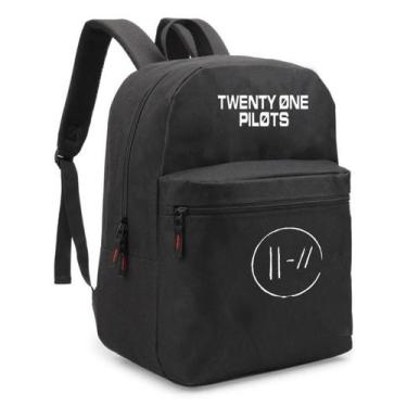 Imagem de Mochila Bolsa Twenty One Pilots Bolsa Juvenil - SEMPRENALUTA, Preto