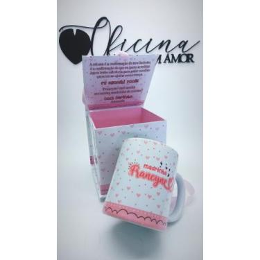 Imagem de Caixa convite personalizada madrinha - Oficina Arte e Amor
