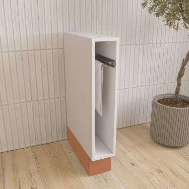 Imagem de Balcão Toalheiro 15cm sem Tampo Arizona Cabecasa Madeiramadeira Branco/Terracota