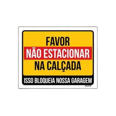 Imagem de Kit 10 Placas - Favor Não Estacionar Na Calçada