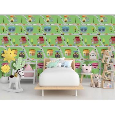 Imagem de Papel Parede Infantil Joguinho Windows Pista e Comércios Coloridos Map