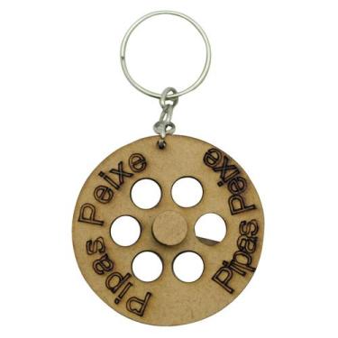 Imagem de Kit 10 Chaveiro Carretel Pipa Peixe GiratÓRio 5cm Mdf Madeira - ATACAD