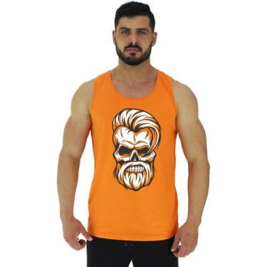 Imagem de Regata Clássica Masculina MXD Conceito Stylish Skull, G, Laranja