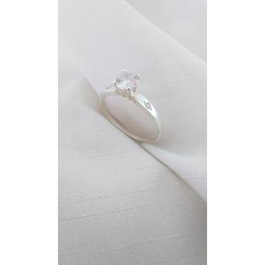 Imagem de Anel Prata Solitário Feminino Noivado Debutante Com Zircônia - Clara C