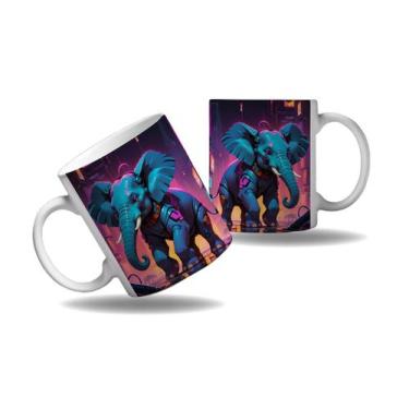 Imagem de Caneca Presente Geek Nerd Cyberpunk Animal Elefante Tecno HD - Enjoy S