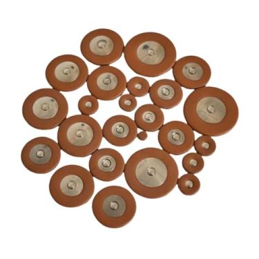 Imagem de MERIGLARE Almofadas de couro para sax 25x, com vários tamanhos, peças de instrumento, substituição resistente profissional de almofadas para alto sax, acessório