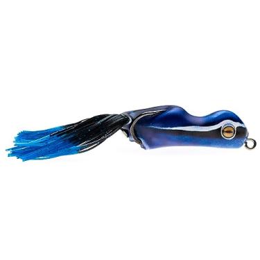 Imagem de Scum Frog Série Troféu pintado Topwater Bass Fishing Isca de sapo de corpo oco com ganchos sem ervas daninhas | Preto/Azul, 14 g, (PN: TSH-1253)