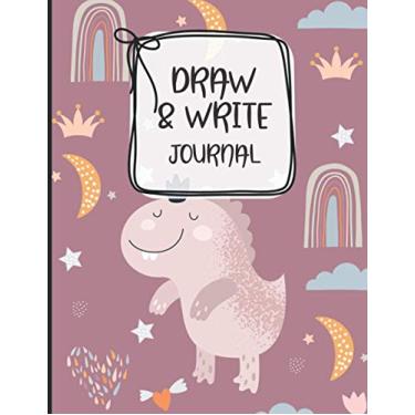 Imagem de DRAW & WRITE Journal: Childrens Sketch Book for Drawing Practice Great Art Gift - Primary Draw & Write - Storybook - Diary (Journals for Kids) - Cute Pink Princess Dinosaurs