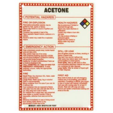 Imagem de Brady 48876 Placa de material perigoso de fibra de vidro premium, 25,4 cm x 17,8 cm, legenda "Acetato de isopropilo"
